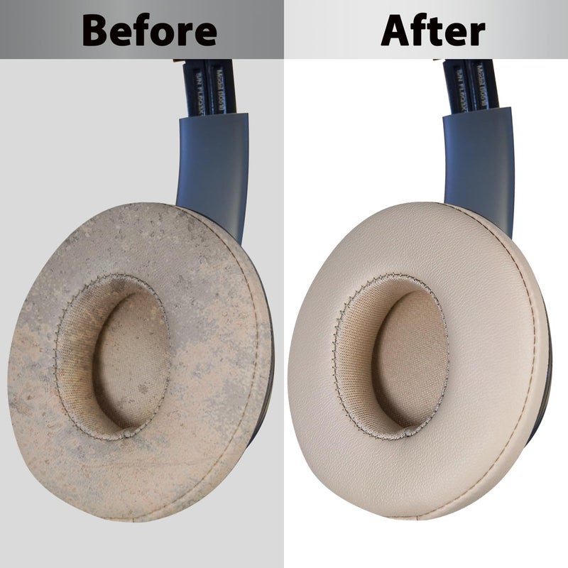 Adhiper Solo3 Earpads Replacement, Ear Pads Cushions Compatible with Beats Solo 2 & Solo 3 Wireless On-Ear Headphones, Solo2 Solo3 Earpads with Soft Memory Foam & Protein Leather(Silk Satin Gold) - Image 4